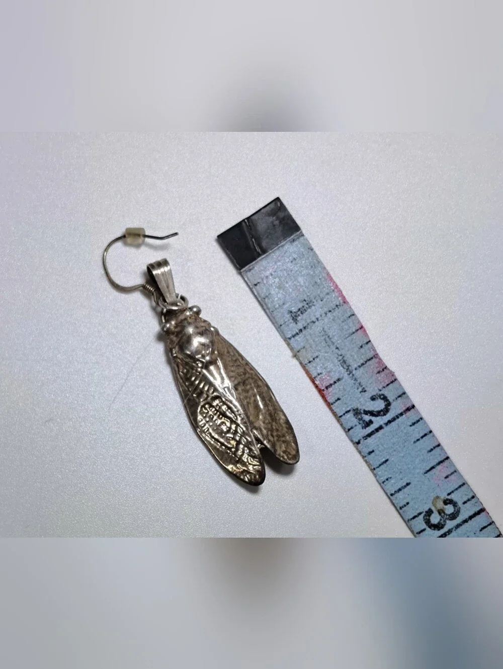 Authentic Philippe Lauro Silver Cast Cicada Earrings - Picture 2 of 3